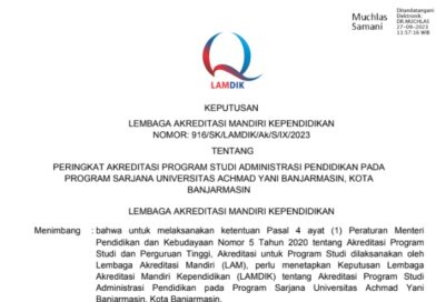 SK. Akreditasi Prodi AP Tahun 2023